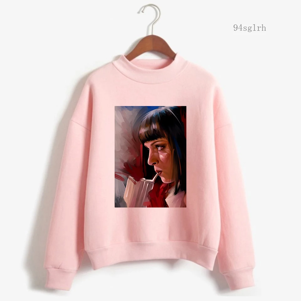 Pulp Fiction film z nadrukiem bluza z kapturem maryi panny śmieszne kreskówki bluza z grafiką kobiety Harajuku casualowe w stylu Streetwear Y2k topy kobieta