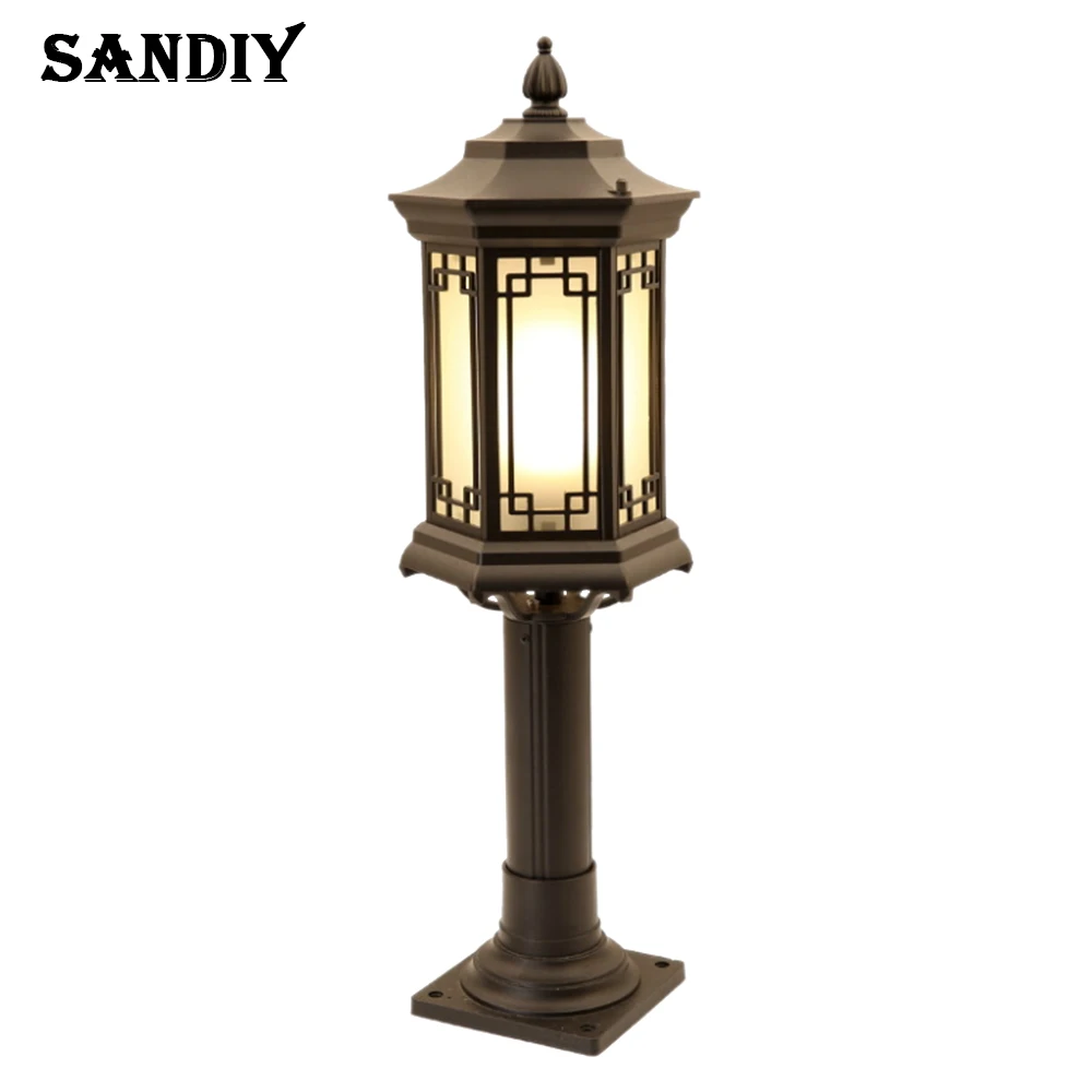 

SANDIY Lawn Lamp Outdoor IP65 Waterproof Pillar Garden Path Retro Landscape Lawn Lights AC85-265V Path Light E27/E26 Base