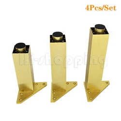 4pcs Metal Furniture Legs Brushed Gold 6 8 10 12 15 18 20CM for TV Cabinet Bathroom Cupboard coffee table Dresser Armchair feet