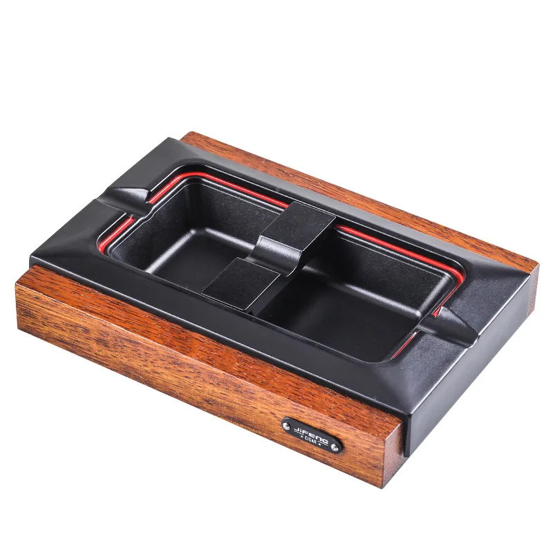 

New 1pcs Big Size solid wood stitching cigar ashtray adjustable cigar holder Rack creative Cigarettes Ashtray JF039