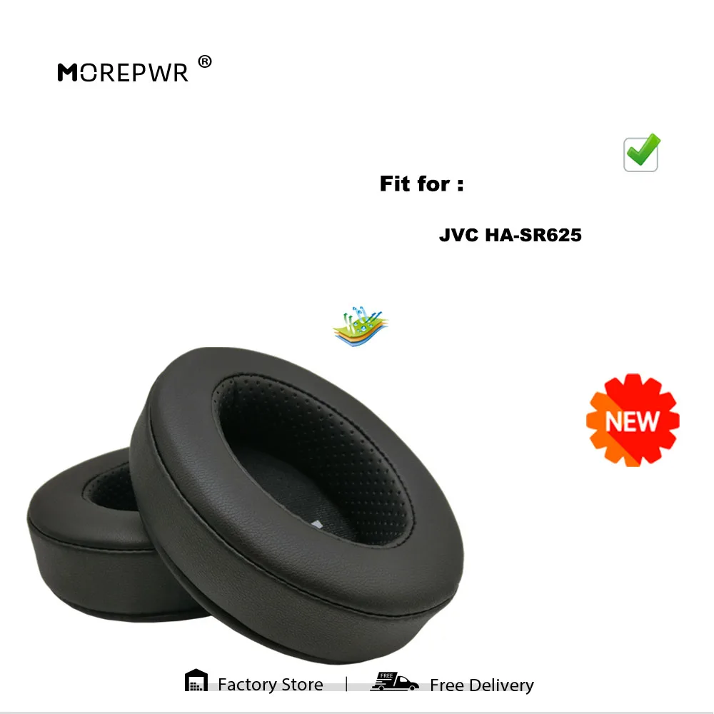 

Morepwr New Upgrade Replacement EarPads for JVC HA-SR625 Headset Parts Leather Cushion Velvet Earmuff Earphone Sleeve