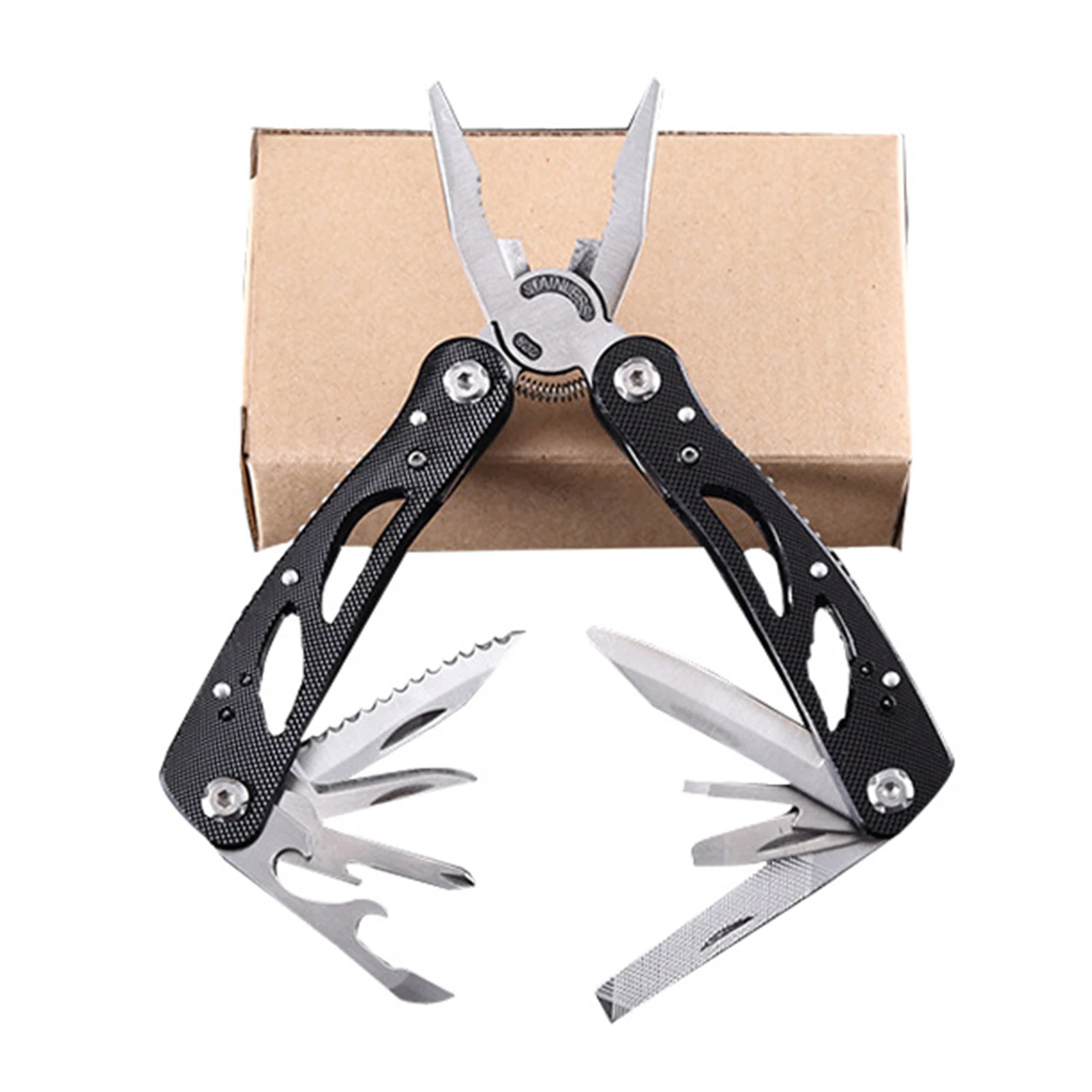 Multi Purpose Folding Pocket Plier 12-in-1 Multitool Pliers Tool Hardened 420 Stainless Steel for Survival Camping Fishing