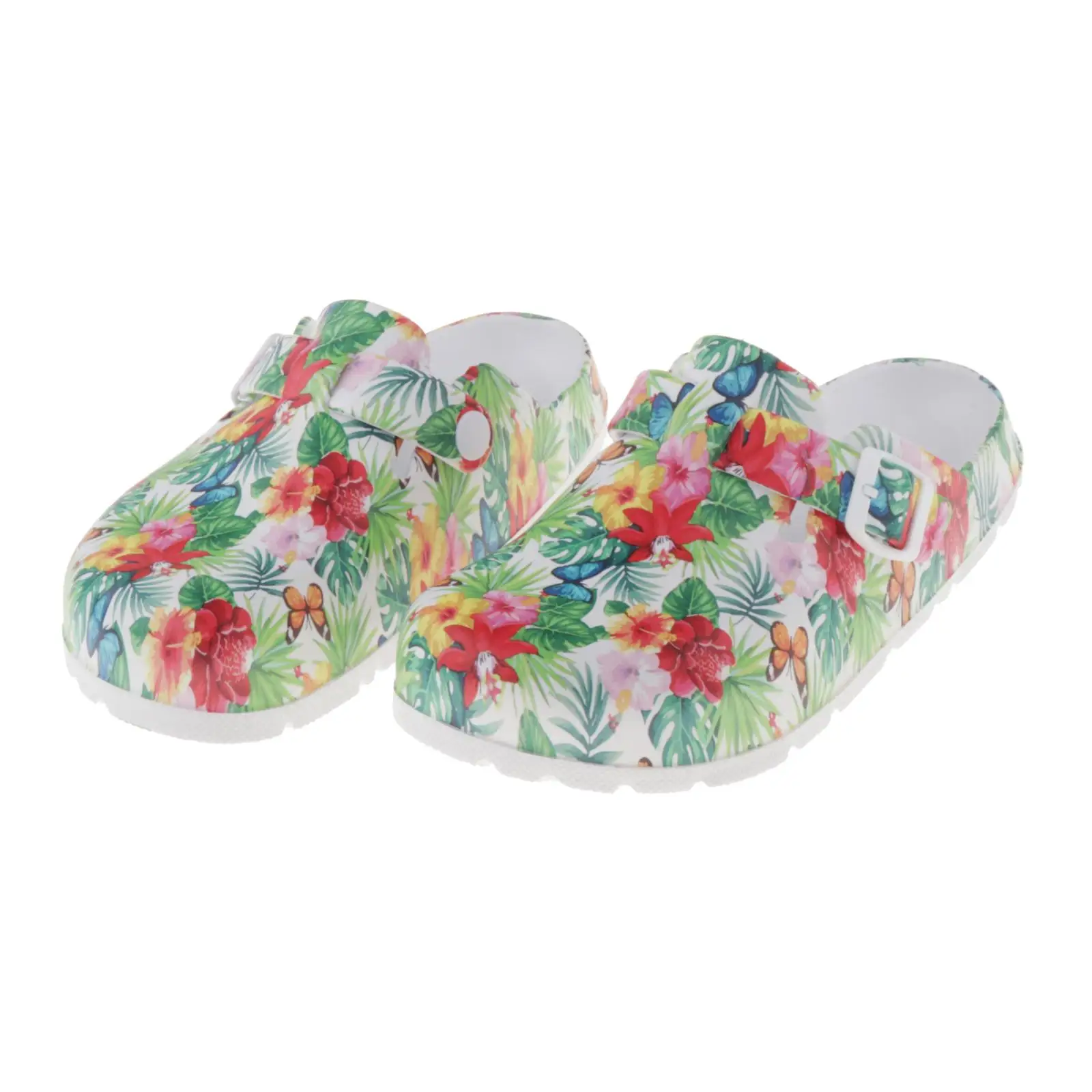 Lady Lihgtweight Slipper Flower Picture Indoor Out door women shoes Chef Shoes Work water proof shoe