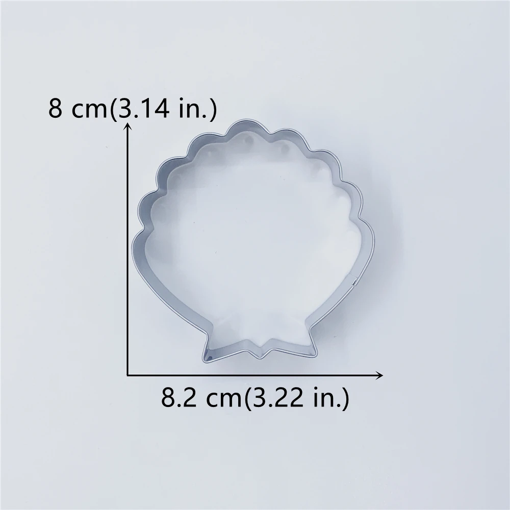 KENIAO Ocean Creatures Seashell Cookie Cutter - 8.2 cm - Under the Sea Biscuit Fondant Sandwich Bread Mold - Stainless Steel