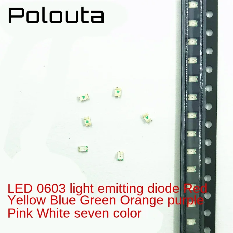 100 Pcs/lots Original LED Emitting Diode SMD 0603 Color LEDs Light Chip Beads For Strip Bulbs Spotlight Accessories Wholesale