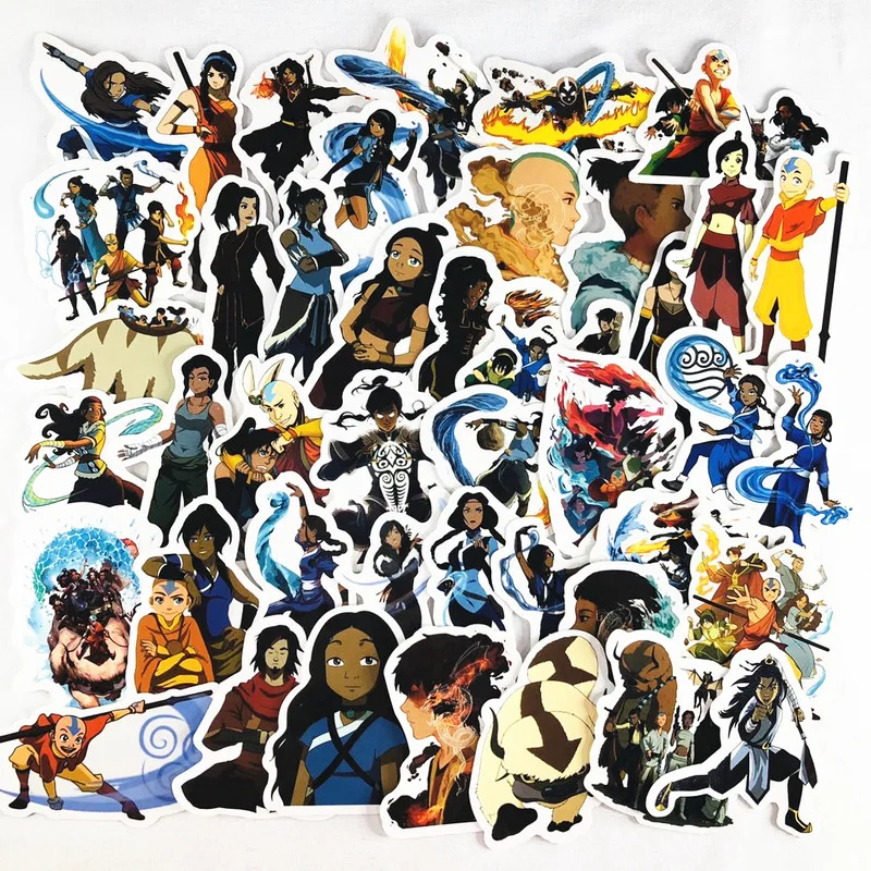 50PCS Cartoon Anime Avatar The Last Airbender Waterproof Stickers DIY Skateboard Guitar Phone Laptop Cool Decal Kids Toy Sticker