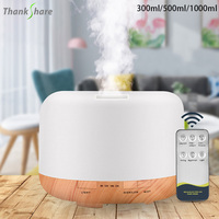 Electric Air Humidifier Aroma Diffuser 300 ML 500ML Ultrasonic Cool Mist Maker Fogger LED Remote Control Essential Oil Diffuser