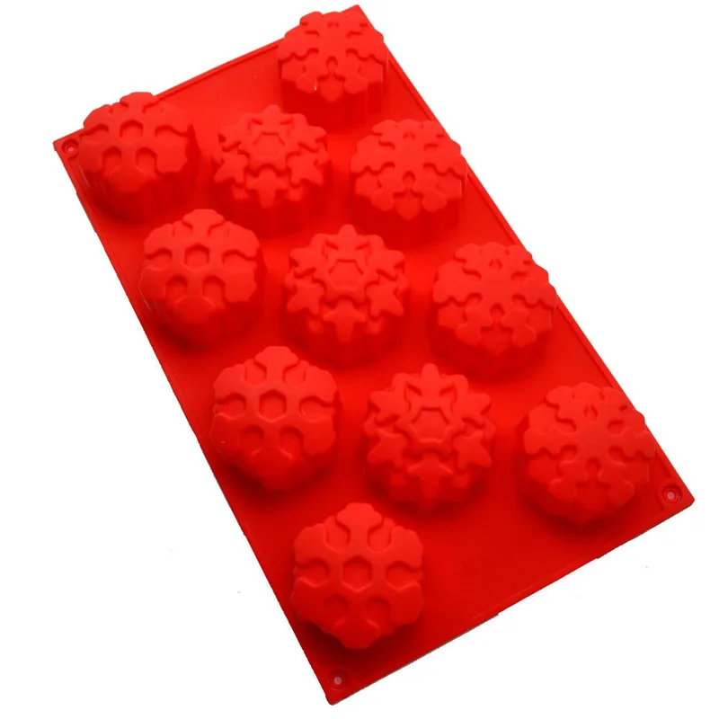 Christmas Snowflake Silicone Chocolate Mould Muffin Jelly Pudding Cookie Cake Mold Bake Pans DIY Baking Tools