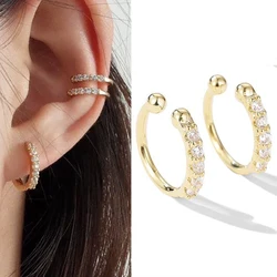 2 Pcs/Bag New Crystal Ear Cuff Cartilage Non Pierced Clip on Earring No Without Hole Nose Ring Women Earcuff Earring Stack