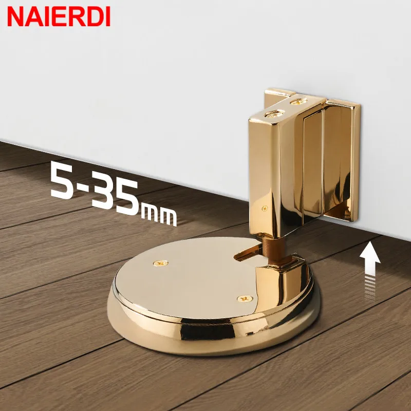 

NAIERDI Adjustable Door Stopper Windproof Mechanical Self-Locking Door Stop Heavy Duty Zinc Alloy Door Holder Catch Hardware