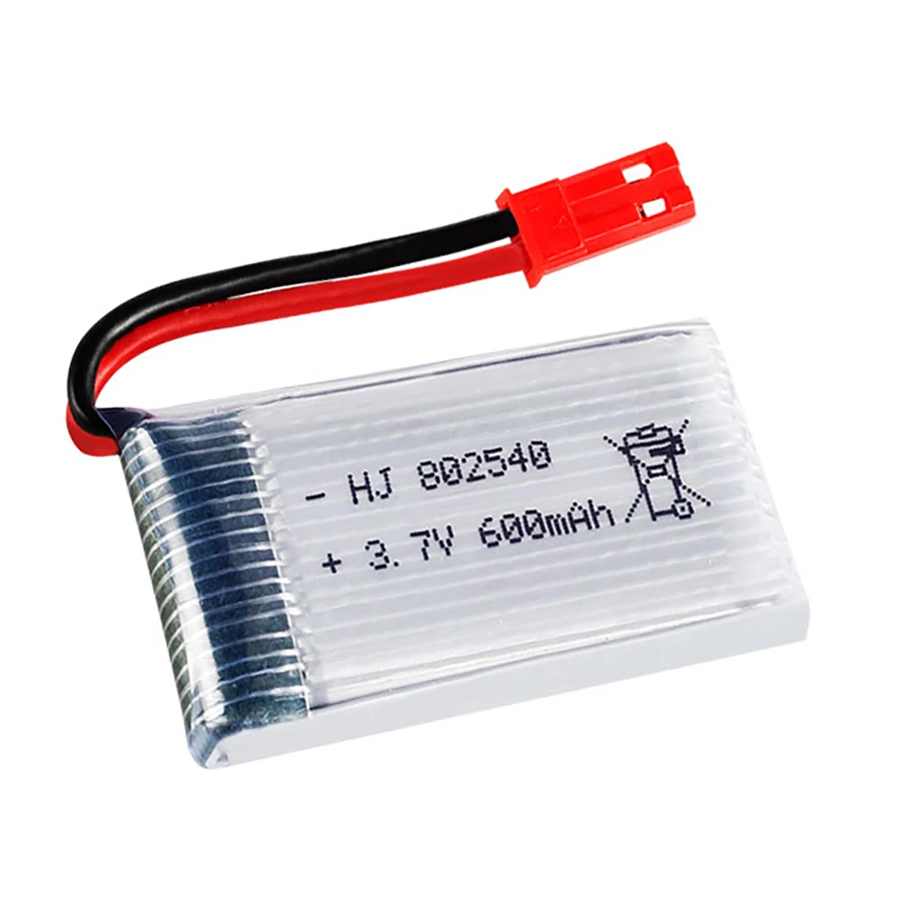 4pcs 3.7v 600mAh 802540 With Jst Plug +Changing For 1315S HJ819 HJ818 509W DFDF161 X400 X500 X800 RC Quadcopter Drone Spare Part