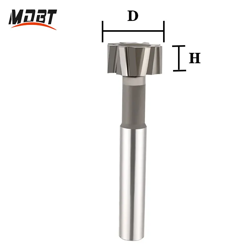 Fresa HSS con scanalatura a T impugnatura diritta personalizzabile Woodruff chiave sedile Router diametro punta 10-40mm utensile per fresa in metallo