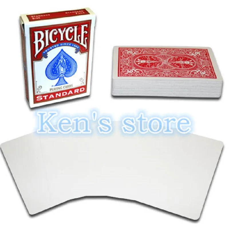 1 Deck Bicycle Blank Face Red/Blue Back Playing Cards Gaff Magic Cards Special Props Close Up Stage Magic Tricks for Magician