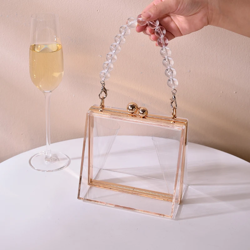 Transparent Luxury Designer Bag Bride Clear Clutch Purse Unique Shaped Party Evening Handbags Acrylic Crossbody Women's Bag 2023