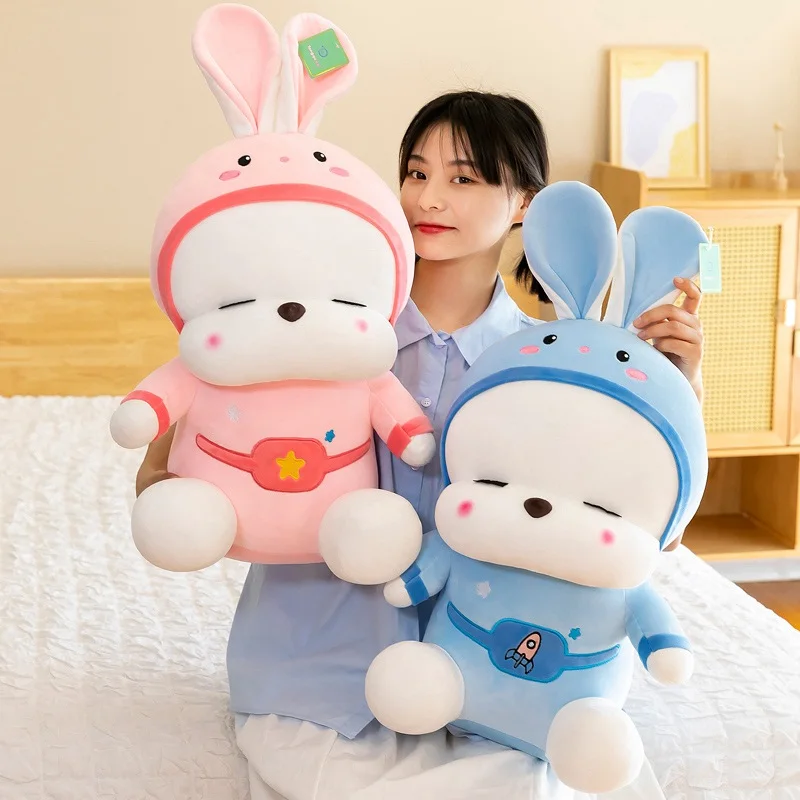 Creative New Starry Sky Rogue Rabbit Cute Hooded Rabbit Soft Stuffed Animals Doll Cartoon Plush Toys for Children Kids Gift