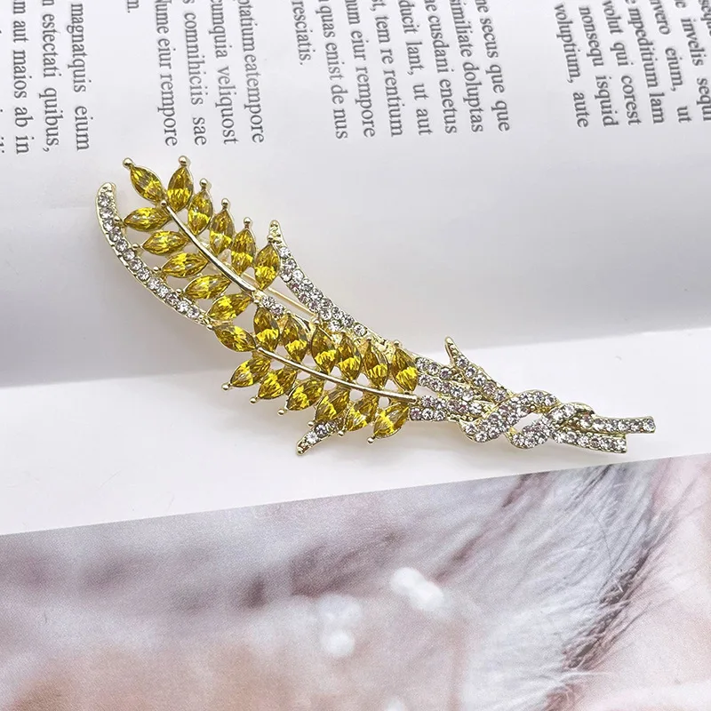 لون الذهب القمح الأذن بروش للرجال والنساء ، الرياح الطازجة والطبيعية ، مثلث ، شارة الجمالية ، اكسسوارات الملابس ، والأزياء