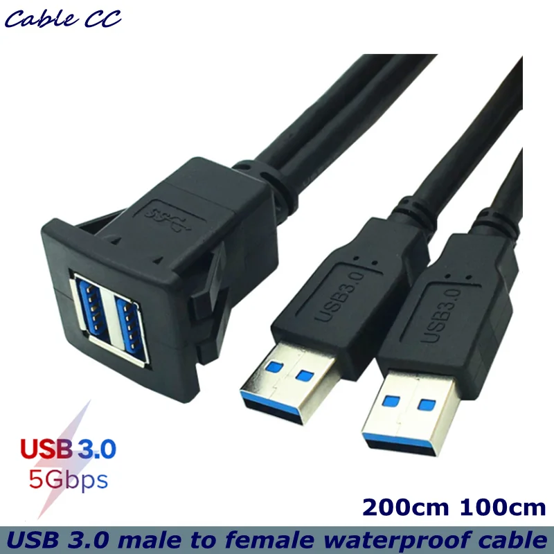 

USB3.0 male / female waterproof instrument panel cable, suitable for building automobile, motorcycle and ship panel installation