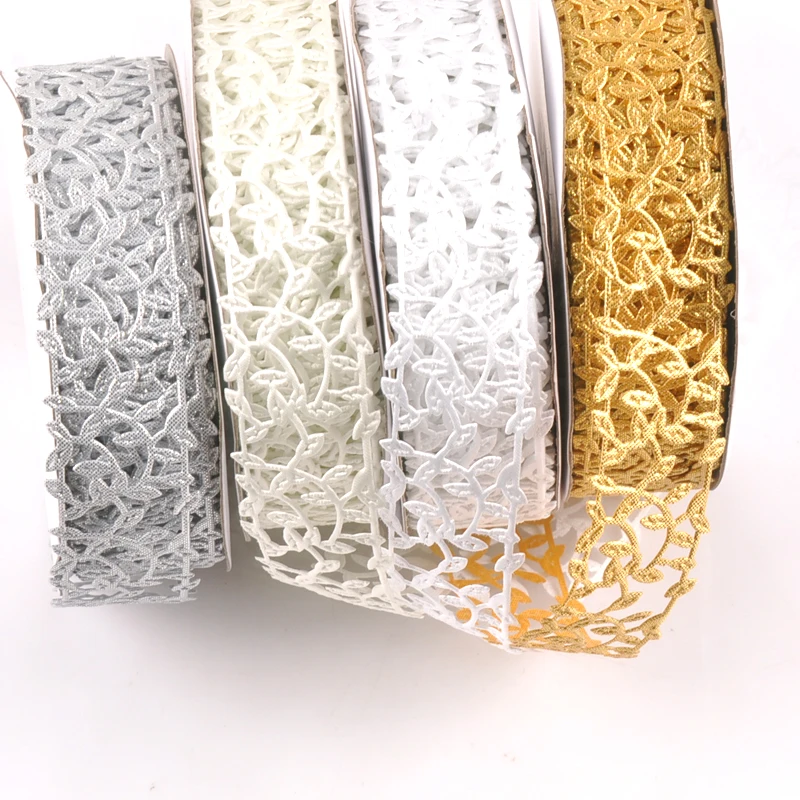 Width 3cm Leaf Lace Ribbons For DIY Embroidered Fabric Decoration Sewing Accessories Handmade Headdress Bow Gift Materials c2424