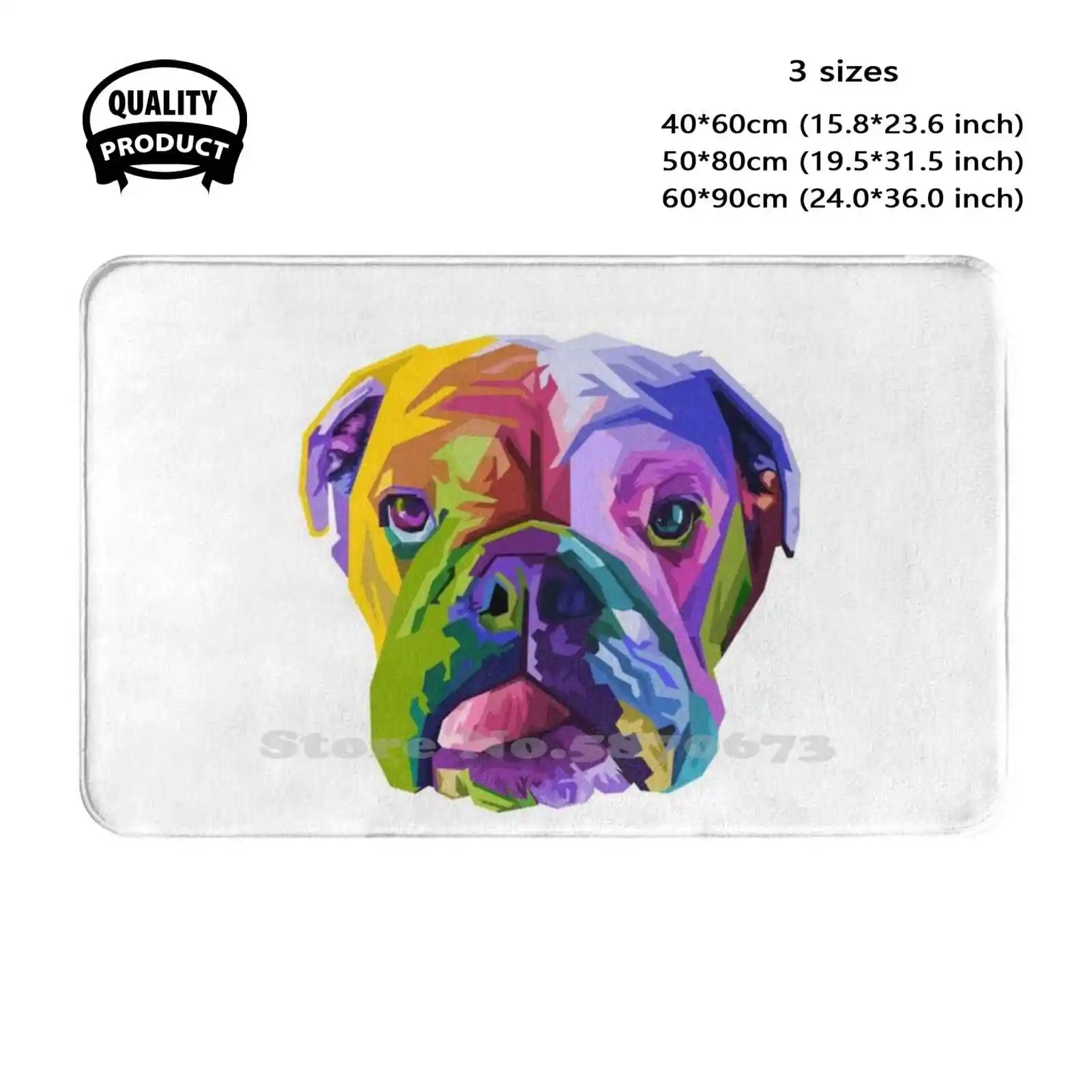 English Bulldog Pop Art Soft Cushion Home Carpet Door Mat Car Rug French Bulldog Dog Lovers Bungou Stray Dogs Dog Breed Cheems