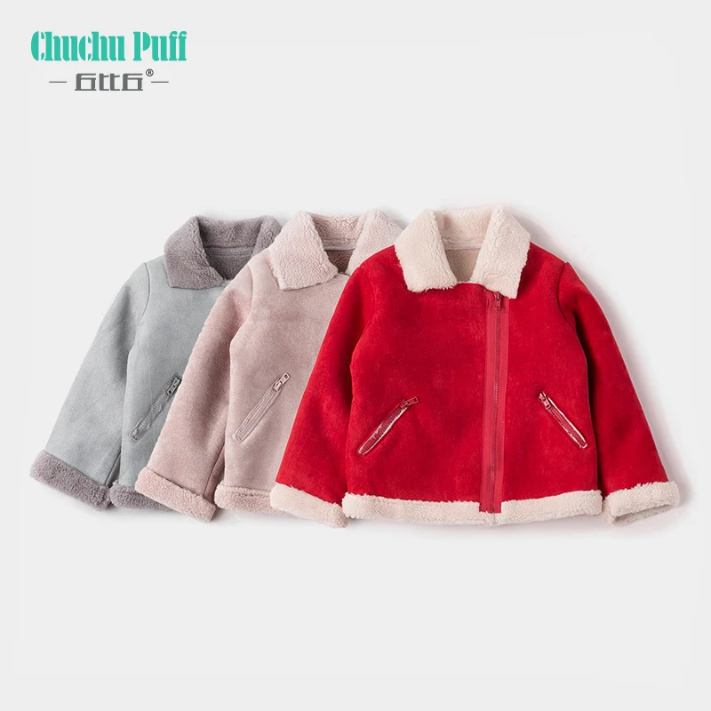 

2020 New Suede Fleece Coat Winter Suede Lambs Wool Baby Jacket Boys Girls Children Parka Baby Fur Warm Jacket Outerwear Children