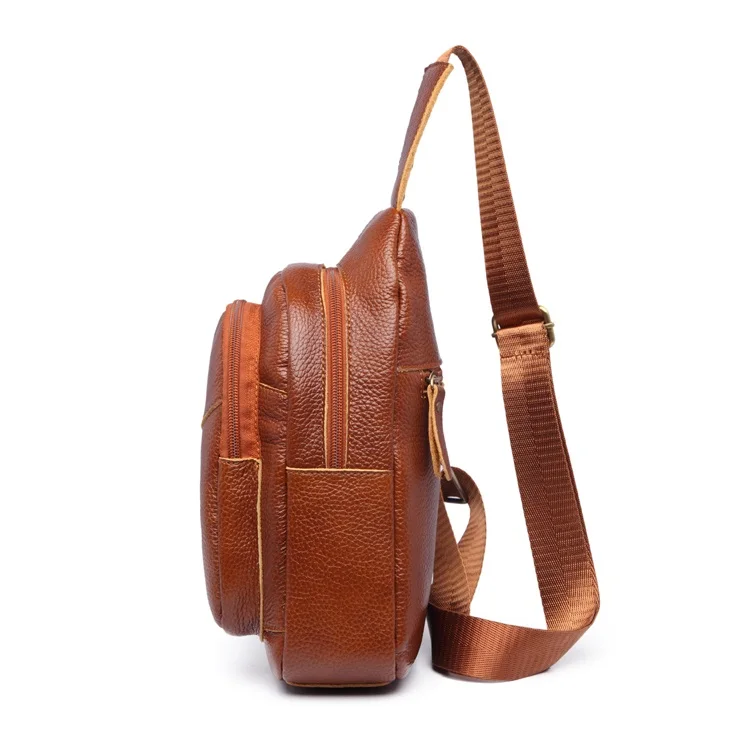 NIGEDU Vintage Genuine Leather Chest Bag Women Single Shoulder Strap Back Bags Travel Women Crossbody Bags Waist Belt Bag