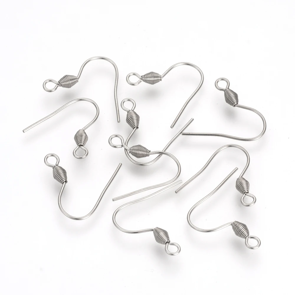 

500pcs 304 Stainless Steel Earring Hooks Ear Wire Accessories for Women Fashion DIY Earring jewelry Making Stainless Steel Color