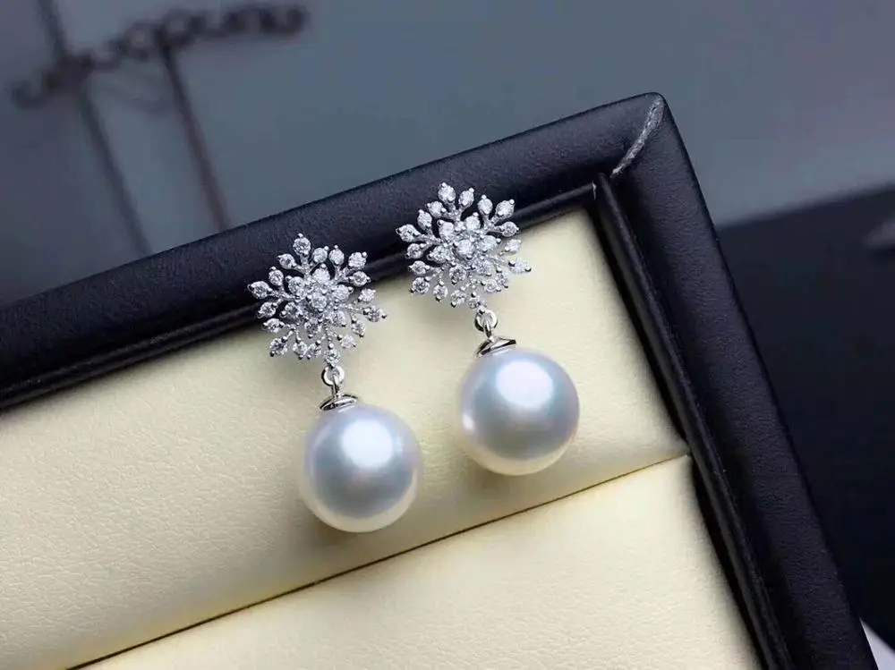 

Snow 925 Sterling Silver Earrings Findings Mountings Settings Jewelry Parts Fittings for Pearls Coral Jade Agate Beads Stones