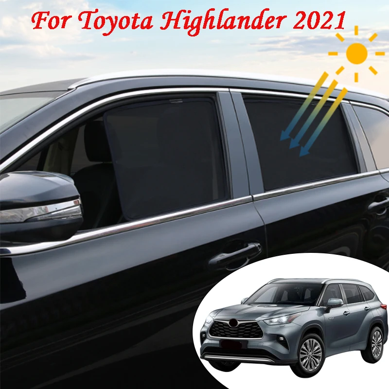 Car Window Sunshield Sunproof Cover For Toyota Highlander 2021 Sun Shade Side Window Sunshades Mesh Accessories