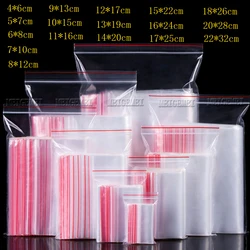 100pcs/pack Small Zip Lock Plastic Bags Reclosable Transparent Bag Shoe Bag Vacuum Storage Bag Food Storage Bag Poly Clear Bags