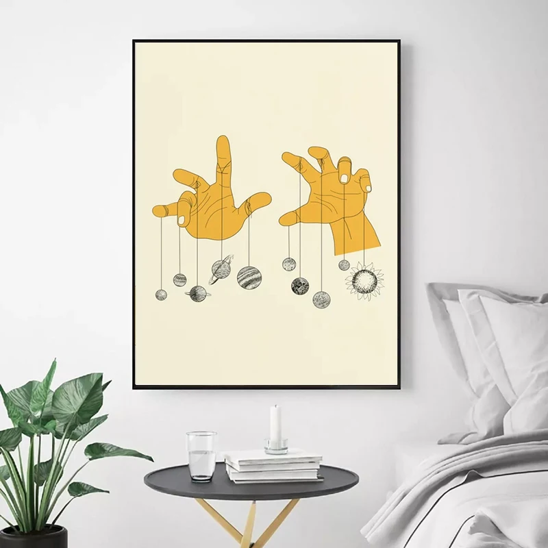 

Fingertip Solar System Posters And Prints Canvas Painting Wall Art Home Decoration Pictures For Living Room Decor Cuadros