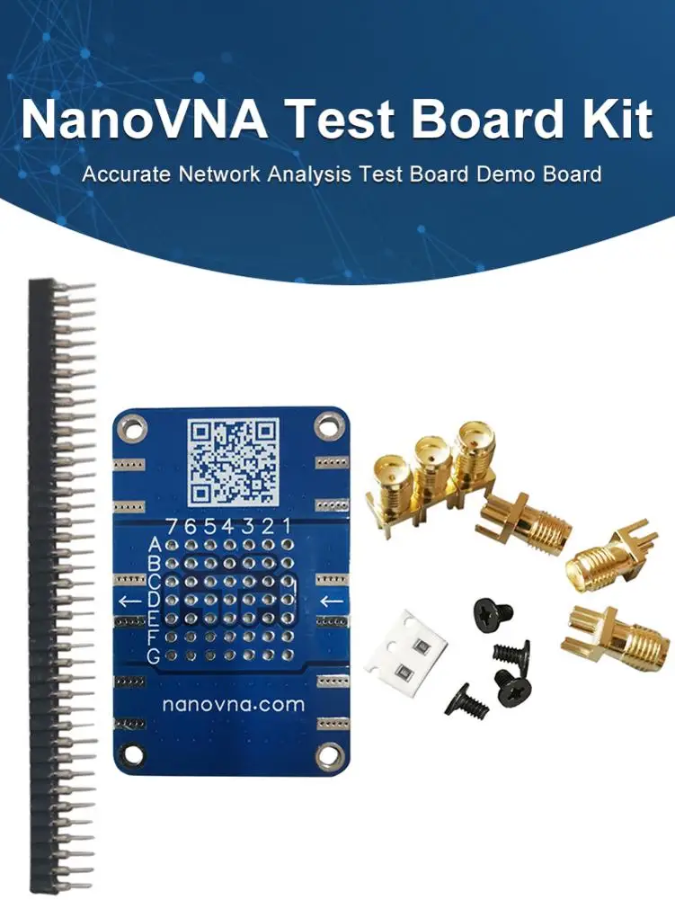 NanoVNA Testboard Kit Durable Accurate Network Analysis Test Board Demo Board Filter Attenuator With 6 SMA Female Adapter