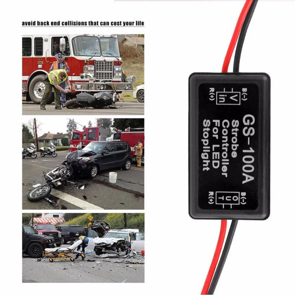 Universal Flash Strobe Controller GS-100A Flasher Module for Vehicles Car LED Brake Stop Light Lamp Signal Light 12-24V