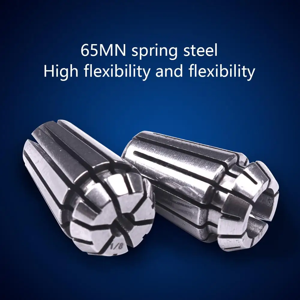 65Mn Spring Steel ER11 1/4 Inch 1/8 Inch Spring Collet High Precision Collet Set for CNC Engraving Machine & Milling Lathe Tool