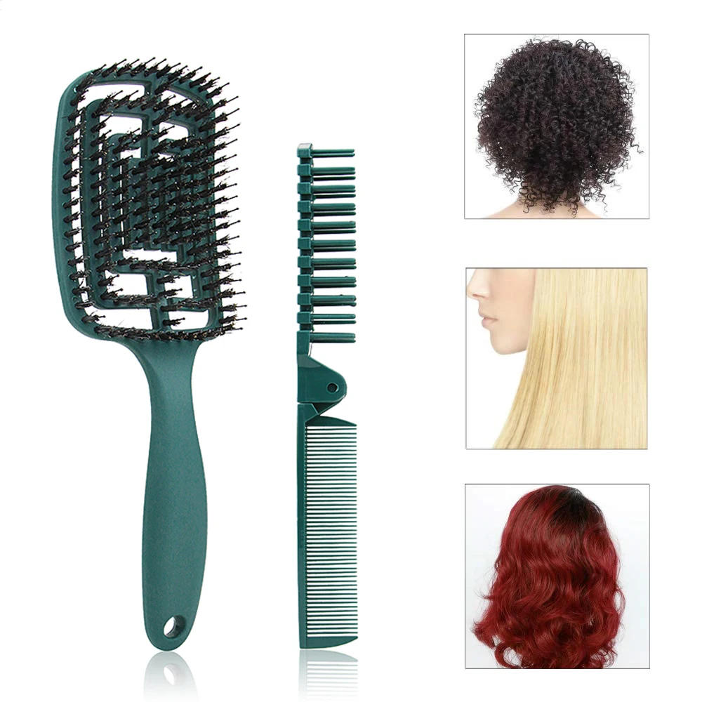 Escova de cabelo desembaraçadora feminina, pente de massagem para mulheres, escova de cabelo encaracolada e molhada, ferramentas de salão de beleza, 2 peças