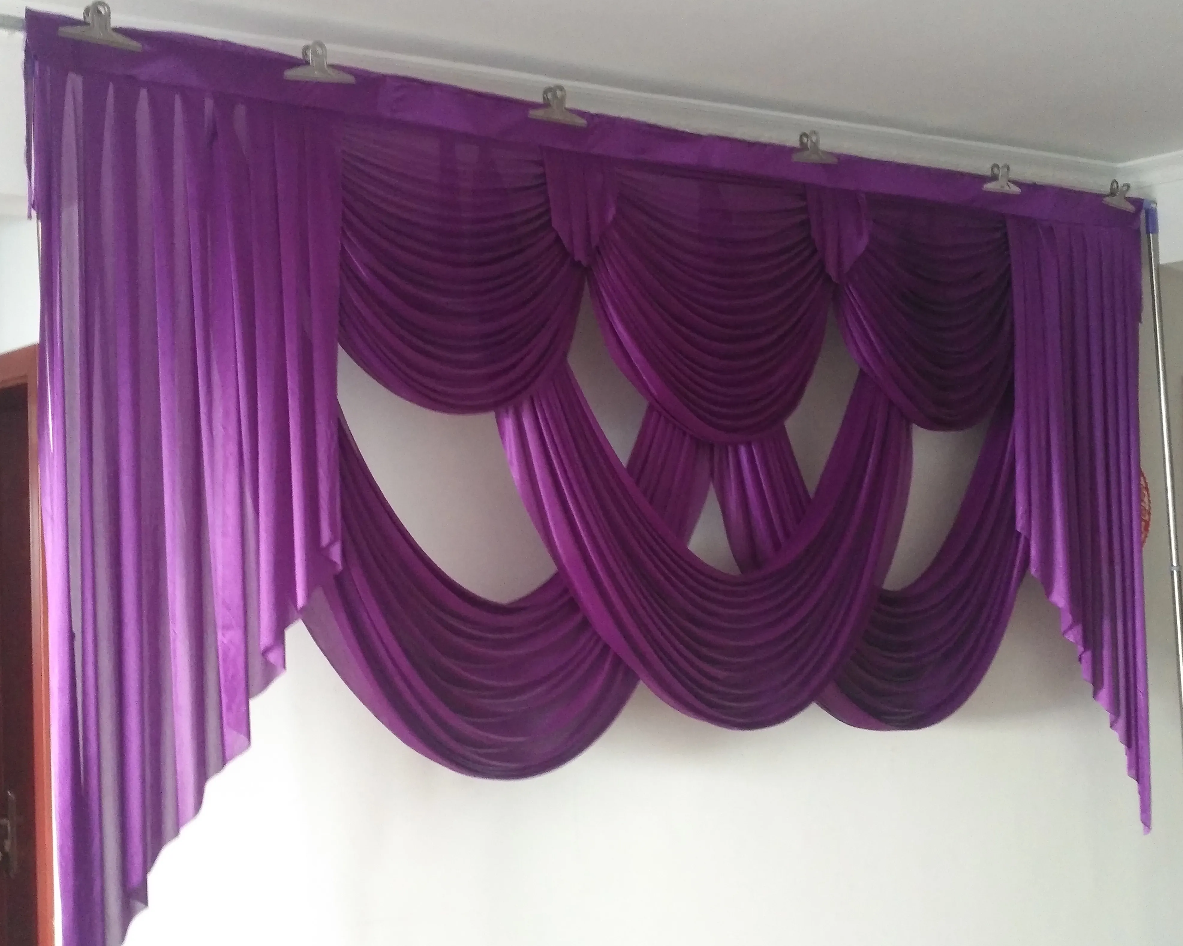 Imagem -02 - Cortinas para Decoração de Festas de Casamento Fundo Roxo Cortina para Palco Estampa de Gelo Seda