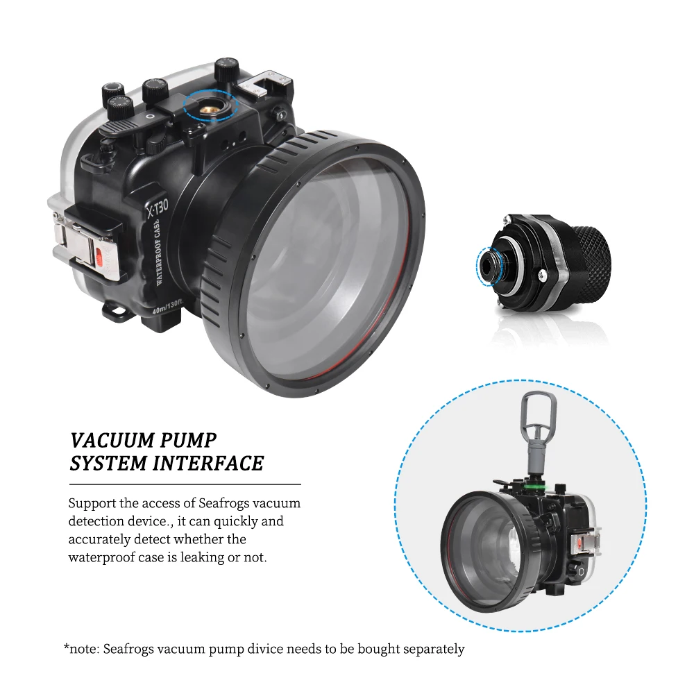

Seafrogs Plastic Waterproof Underwater Housing for Fujifilm X-T30 Camera 40m/130ft with Cold Shoe-18-55mm/16-50mm/15-45mm Lens