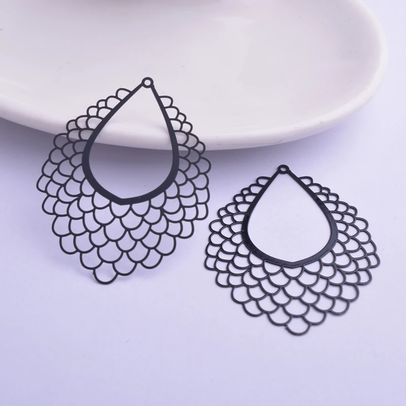 30 Stück AB5513 35*45mm Filigrane Geometrie-Anhänger Metallquasten Anhänger DIY Schmuck Ohrring Herstellung – Detail 6