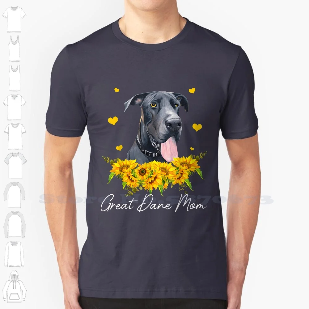 Womens Sunflower Great Dane Mom Dog Lover Gifts 100% Cotton T-Shirt Womens Sunflower Great Dane Mom Dog Lover Womens Sunflower