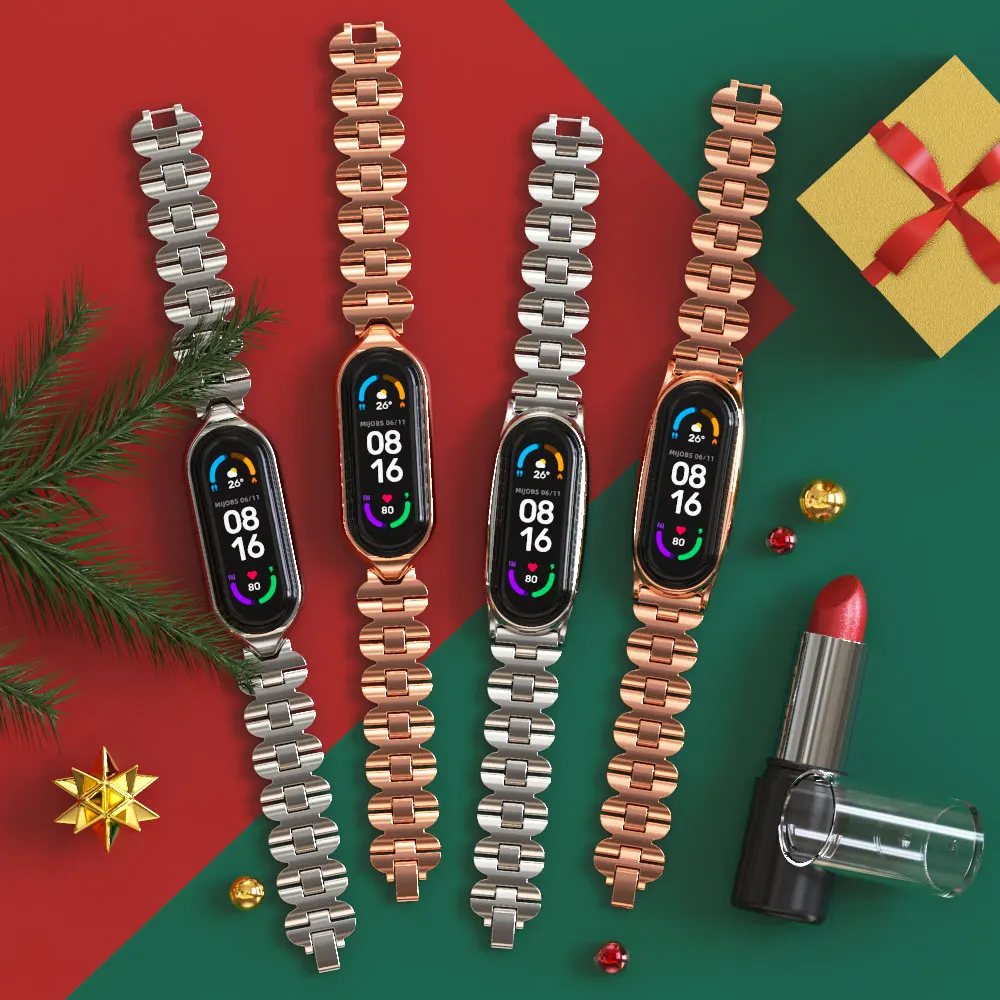 Cinturino per Mi Band 6 5 4 3 cinturino in metallo per Xiaomi Mi Band 5 cinturino Smartwatch bracciale su Miband 4 Correa NFC sostituzione