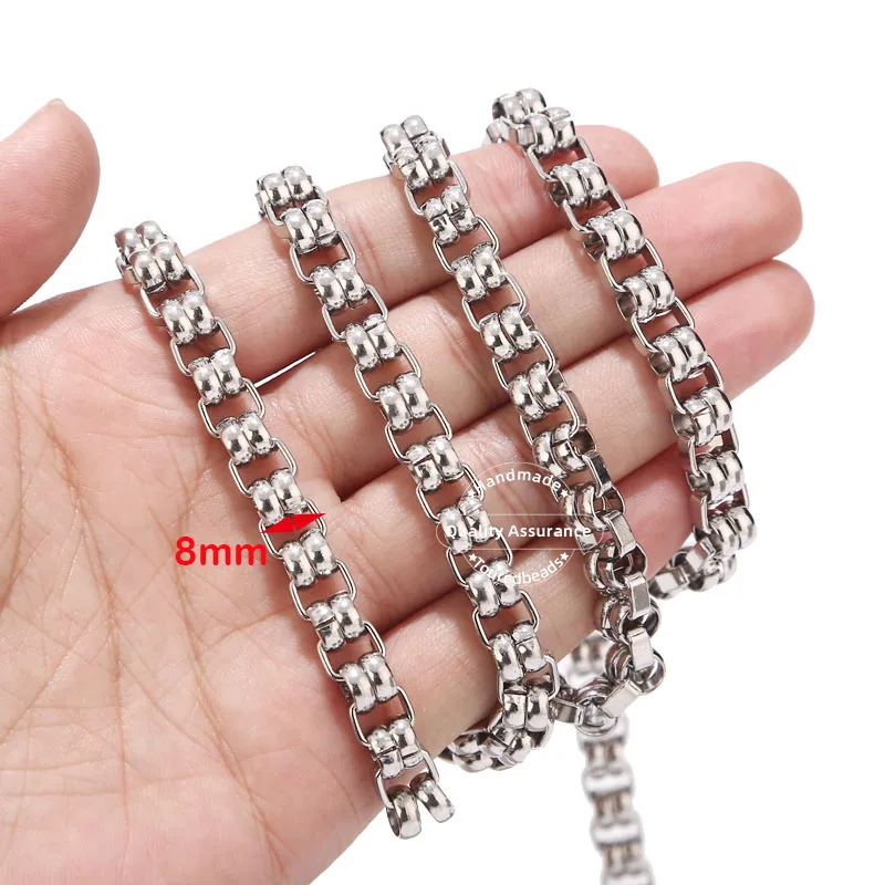 1 Meter Stainless Steel Heavy Box Link Chain Circle Chunky Chains for Men Jewelry Making