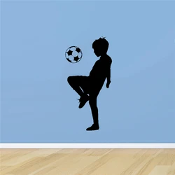 Little Boy Football wallstickers Wallpaper for boys Kids Room decoration vinyl Wall Sticker Bedroom Decor soccer mural Decals