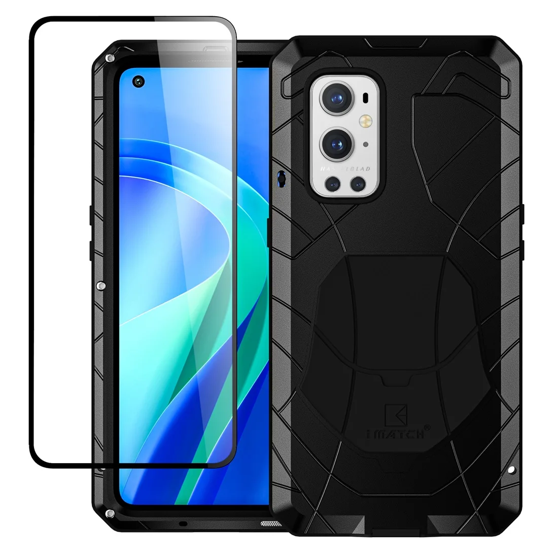 For Oneplus 9 9 Pro Case with Tempered Glass Heavy Duty Protection Armor Metal Aluminum For One plus 9 9 Pro Phone Accessories