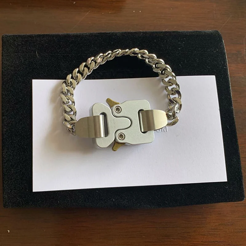 2020FW Fashion LOGO Metal Buckle ALYX RIVER LINK Bracelet Men Women 1:1 Top Quality Titanium 1017 ALYX 9SM Bracelet Accessories