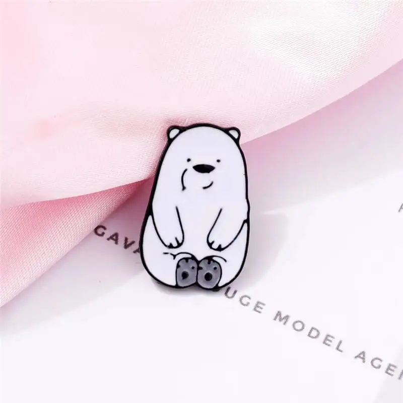 2020 new Cartoon Panda Polar Bear Enamel Pin Badge On Backpack Cute Brooch Pins For Clothes Broche For Women Girl Schoolbag