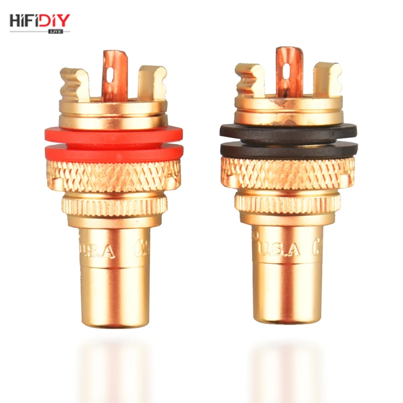 HIFI 2PCS/pairs AV Audio Video Connector signal input RCA  Connectors Pure copper Golded Silver Plated amplifier DAC DIY Headset