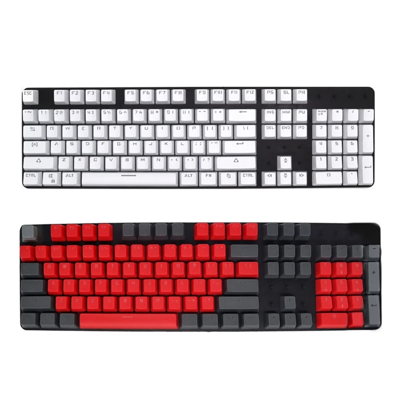 Juego de 104 teclas de doble color para jugadores, teclas mecánicas para videojuegos, teclas de teclado para juegos electrónicos, reemplazo de tapa de tecla GO