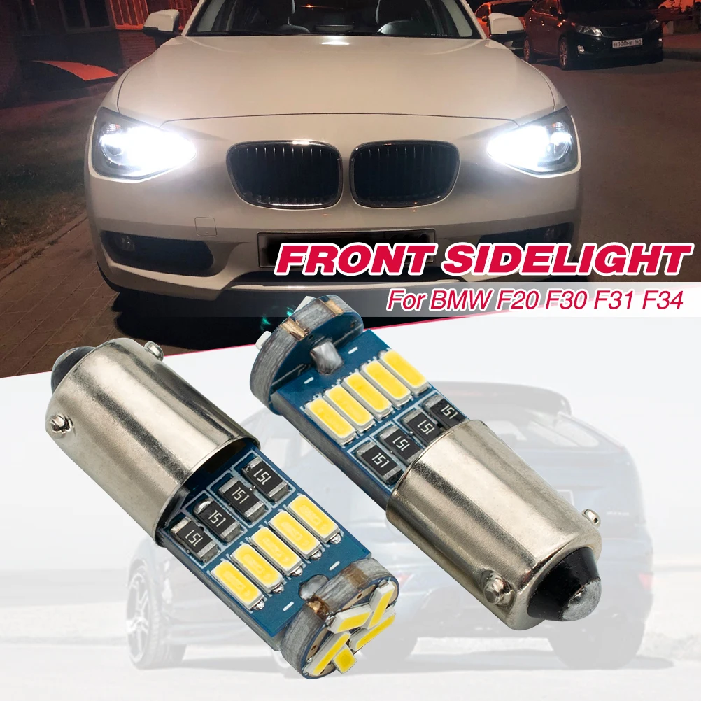 

2x LED Sidelights Parking Light Bulbs BAX9S H6W 15SMD LED Bulbs For BMW F20 F30 F31 F34 Xenon White CanBus