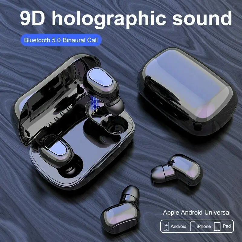 

L21 Bluetooth Earphone TWS 5.0 Wireless Stereo Earbuds Headsets w/Charging Box