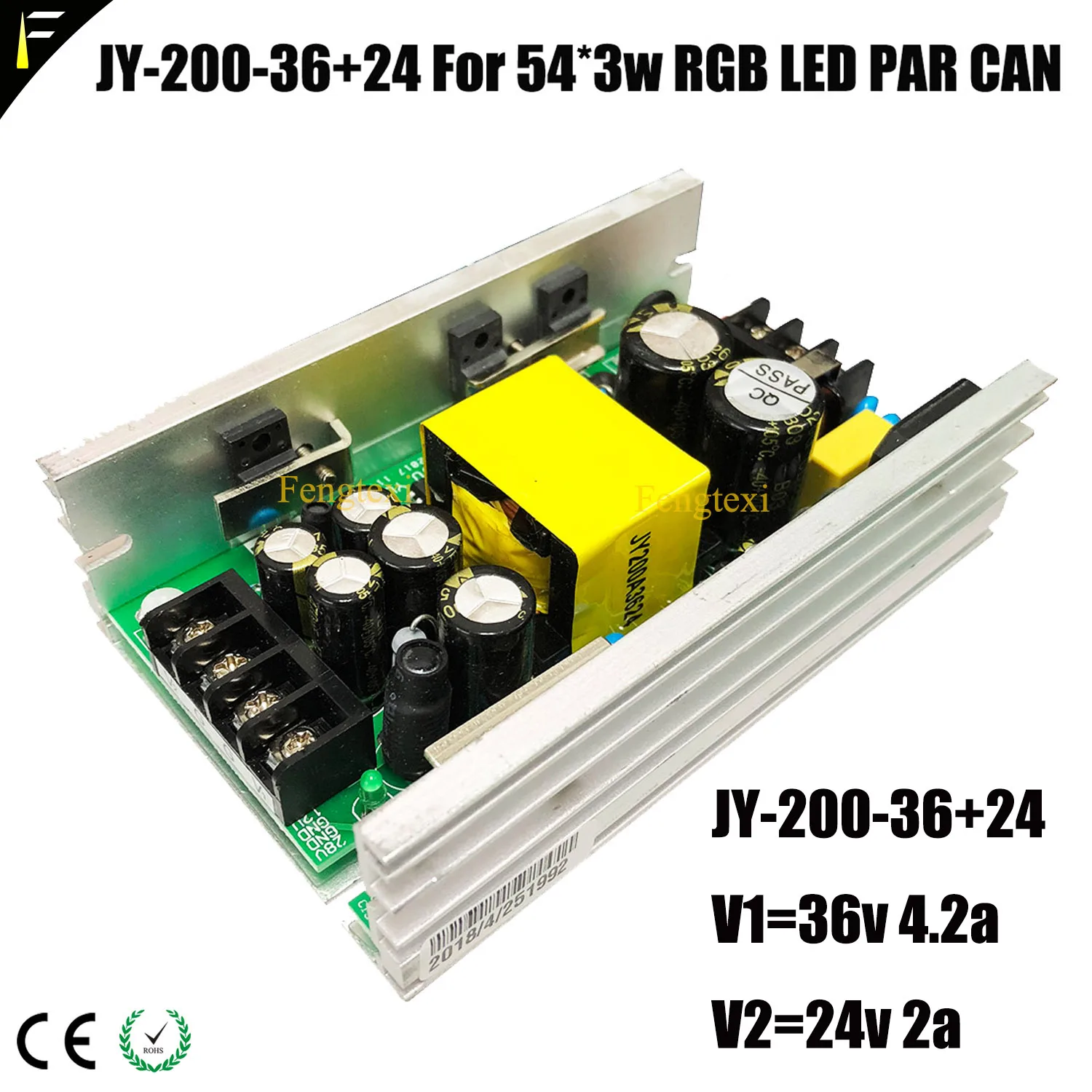 JY-200-36+24 200w 36V4.2A 24V2A RGB LED Par Can 36*3w 18*3w Supply Power Board Outdoor LED PAR 54x3w Electric Source Board