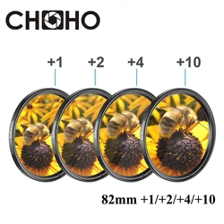 Close Up Macro Lens Filter 82MM +1 +2 +4 +10 Close-UP magnifying glass shooting for Canon Nikon Sony Camera Lente Accessories